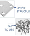 Sturdy Stainless Steel Corner Brace Brackets 10 Pack Flat Mounting Plates For DIY Wood Furniture Repair And Machinery Easy Install