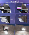 120W LED Wall Pack Lights With 15600 Lumens Switch Control 5000K Outdoor Wall Mount Flood Lighting comparison and installation guide