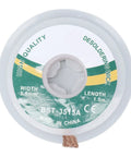 Pro Grade Alloy Copper Desoldering Wick Solder Removal Braid 1.5M Length No Maintenance Low Deposit High Efficiency Solder Wick For Electronics Circuit Boards And PCBs 3.5mm Wide spool top view