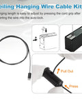 Four Piece Ceiling Hanging Wire Cable Kit With Adjustable Top Mounts 3.3ft Suspension Cable installation detail
