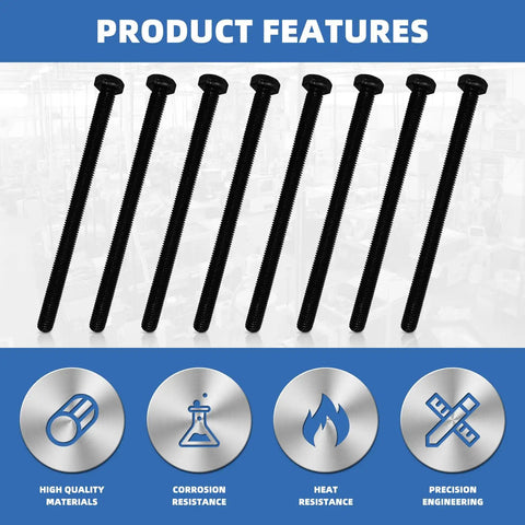 Built Tough For Any Job With This Heavy Duty Carbon Steel M10 X 150mm Hex Head Bolt Kit Featuring Smooth Nuts And Flat Washers 24 Piece Set featuring M10 hex bolts and product features.