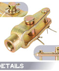 Double Pinned Slack Adjuster Clevis Pin Kit With 5/8-18 Threaded Pins For Air Brake Chambers, side view showing clevis and pins