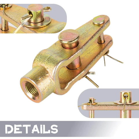 Double Pinned Slack Adjuster Clevis Pin Kit With 5/8-18 Threaded Pins For Air Brake Chambers, side view showing clevis and pins