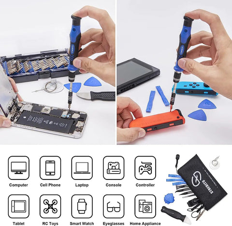 79 In 1 Magnetic Screwdriver Kit With 58 Bits And Anti Static Wrist Strap For Electronics Repair A Pro Grade Tool Set For Computers And Laptops Phones MacBooks Consoles And Other Tiny Tech Fixes in use