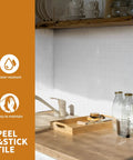 Modern kitchen backsplash with Thick 3.3mm Peel And Stick 12x12 White Subway Tile Backsplash Sheets Self Adhesive Heavy Duty