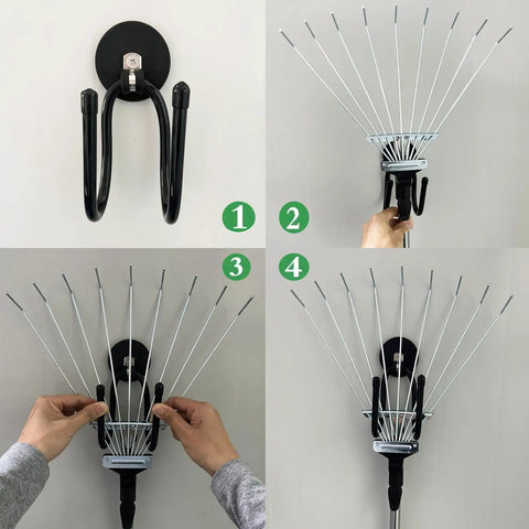 2 Pack Heavy Duty Magnetic Garage Hooks with Rubber Coated Magnets, no drill wall hangers for garden tools assembly guide