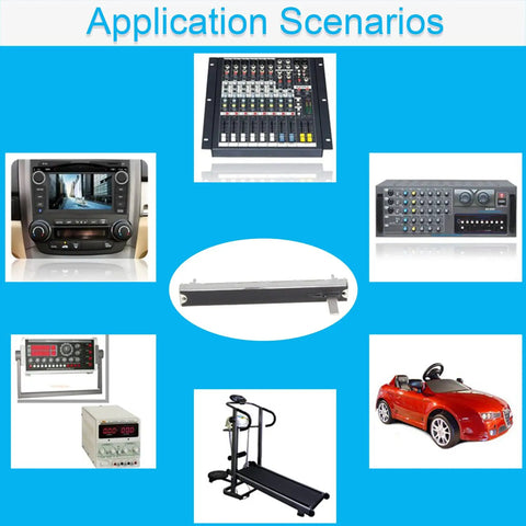 Image showcasing various applications for Five Pack Pro Grade 10K Linear Potentiometers Carbon Film Faders with 3 Pins.