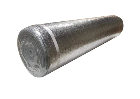 Heavy Duty Badass Foam Underlayment Pads For Wood Floors Comes With Silver Vapor Barrier Tape, rolled up and ready for installation.