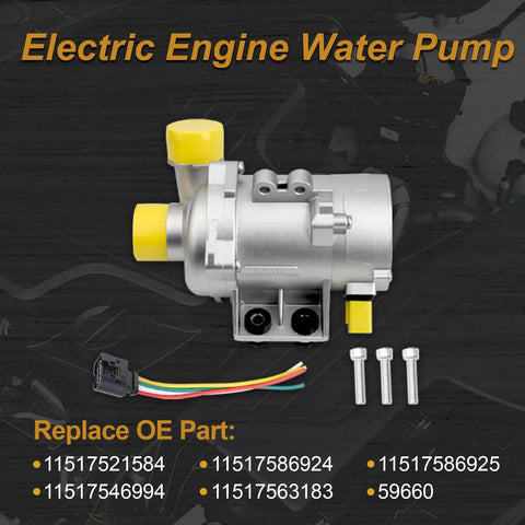 Dead Nuts Reliable Electric Water Pump For BMW 328i 325i X5 X3 528i Direct Replacement Assembly with connectors and yellow cap