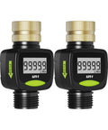 Brass Inlet Water Flow Meter 3/4 Inch With 5 Percent Accuracy For RV Water Tank Fill Reads Gallons Or Liters 2 Pack