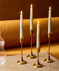 Flameless Taper Candles Set With Realistic 3D Wick Flame, 7 Inch Ivory Wax, 4 Pack, Flickering LED Candle Lights on table