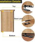 Installation of Heavy Duty Hidden Door Hinges With 600 Lbs Load Rating, Thickened Solid Steel Construction for Murphy Door Kit