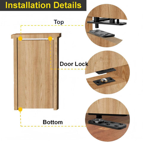 Installation of Heavy Duty Hidden Door Hinges With 600 Lbs Load Rating, Thickened Solid Steel Construction for Murphy Door Kit