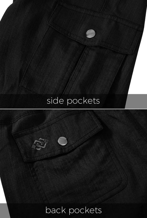Women's Hiking Cargo Shorts With Quick Dry Fabric Multiple Pockets And Zipper Closure Built For Boating And Camping Breathable Athletic Shorts For Women In Black XL showing side and back pockets