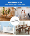 All In One Must Have Hardware Replacement Kit For Baby Cribs And Bunk Beds, shown with wooden furniture examples