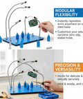 Six Flexible Arms Magnetic Soldering Station With PCB Holders and Third Hand Tool for precise electronic repair.