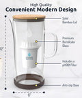 Glass Alkaline Water Pitcher With Multi Stage Filtration 3.5 L Borosilicate Jug Delivers Crisp High pH Water Up To 10 Removes Heavy Metals And Particles For Fresh Pure Drinking Water Every Day showing design details.