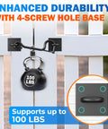 Heavy Duty Self Locking Cabin Hook And Eye Latch For Privacy Barn Doors with 4-screw base, securing doors up to 100 lbs.