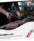 Built Tough Rubber T Handle Draw Latch for Car Hood and Toolboxes, shown in use on a vehicle hood with stainless steel construction