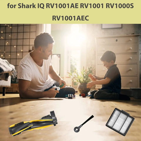Replacement Part Accessory Set For Shark IQ Robot Vacuum Compatible With RV1001AE RV1001 RV1000S RV1001AEC displayed in home setting
