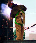 Welder wearing Skullgard Style Safety Hard Hat With Fas Trac Ratchet Suspension Non Slotted Cap Phenolic Resin Construction