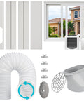 Portable AC Window Vent Kit With 5.9 Inch Exhaust Hose And Coupler Universal Window Seal For Portable Air Conditioners