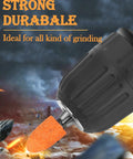 Rotary tool with orange aluminum oxide grinding stone on 1/8 inch shank