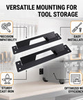 4 Pack Small Mounting Brackets for Toolbox and Box Mounts displayed with garage tools on wall