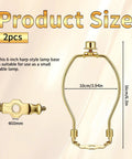 Rock Solid 2 Pack Short Lamp Harp 6 Inch Antique Gold Shade Bracket showcasing size dimensions for table lamps.