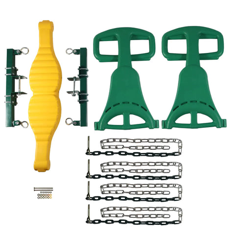 Back-To-Back Dual Glider Swing For Swing Sets Heavy Duty Two Person Tandem Swing With Adjustable 18 Inch Steel Hangers Coated Chains Brackets