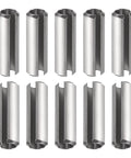 Slotted Spring Pin Set 6mm x 20mm Stainless Steel Roll Pins 10 Pack for Home Workshop Projects Heavy Duty 304 Stainless Dowel Pin Silver Fastening Pin for Machinery and Equipment, front view