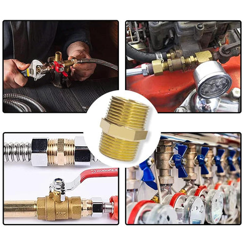 2 pack brass hex nipple pipe fittings for plumbing