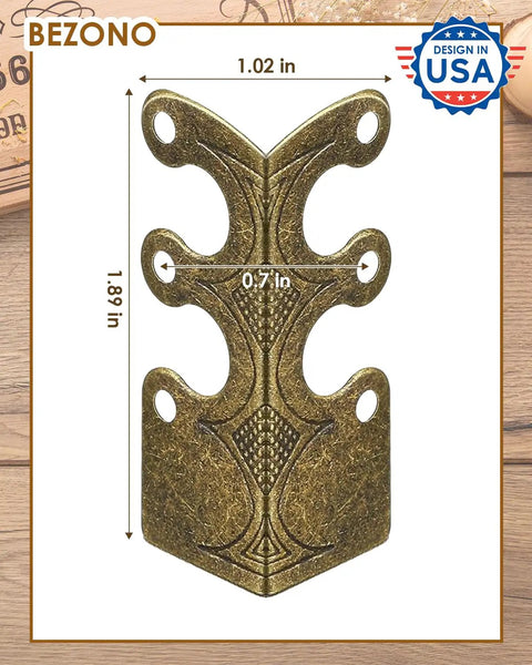 Solid Brass Corner Protectors Bronze Finish 14 Pack Heavy Duty Baseboard Edge Guards dimensions 1.02in x 1.8in x 0.7in