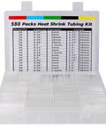Clear Heat Shrink Tubing Kit With 580 Pcs EVA Material In 11 Sizes Pro Grade Heavy Duty For Electrical Insulation Wire Repair And Connectors Durable Fire Resistant Tubing With Handy Storage Case