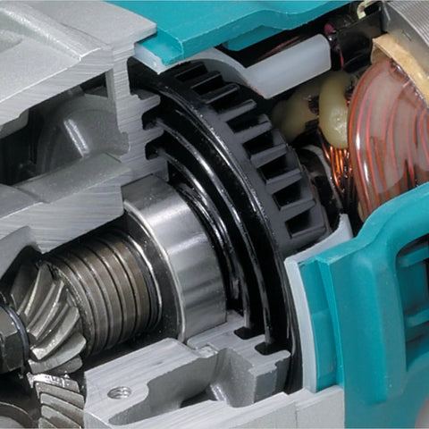 Internal view of 7 Inch Angle Grinder With Trigger Switch And 15 Amp Power Rotatable Gear Housing Every 90 Degrees Dust Sealed Armature