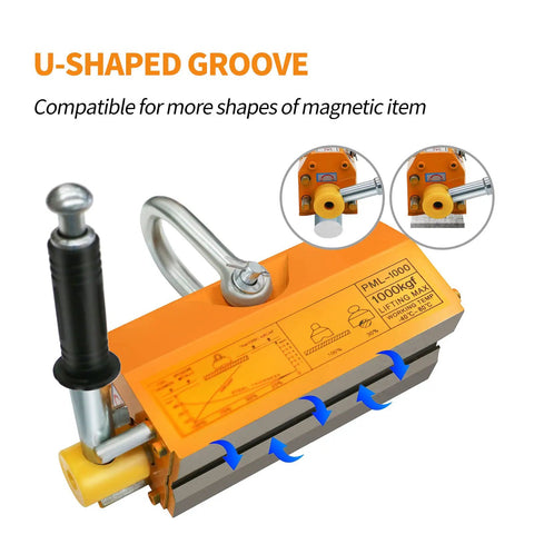 Magnetic Lifter 2200 Lb 1000 Kg Lifting Magnet With Release No Electricity Neodymium Magnets For Hoist Shop Crane Plate Steel