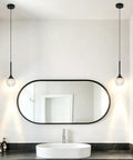 Lit Cylinder Bubble Crystal Pendant Lights LED Hanging Ceiling Fixtures For Kitchen Island And Dining Room Modern Brushed Brass And Black Pendant Lamp Dimmable 5W 3000K UL Listed in bathroom scene