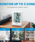 Indoor Outdoor Wireless Thermometer With Ultra Large Bold Display 24 Hour 48 Hour All Time High Low Readings Easy Setup For Nursery Home And Office Temperature Monitoring For The Fam. on shelf