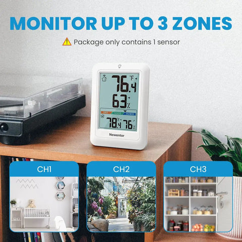 Indoor Outdoor Wireless Thermometer With Ultra Large Bold Display 24 Hour 48 Hour All Time High Low Readings Easy Setup For Nursery Home And Office Temperature Monitoring For The Fam. on shelf