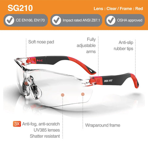 Anti Fog Safety Glasses With UV Protection And Scratch Resistant Z87 1 Pro Level Eye Gear for construction lab use.