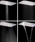 Top Shelf Led Ceiling Shower Set With Five Dynamic Modes Serving Heavy Rainfall Smooth Waterfall And Chill Spa Mist Directly In Your House Bathroom For Prime Weekend Vibes, showcasing four spray modes.