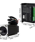 1 Stepper Servo Motor With Closed Loop Control, Ultra Smooth Operation, dimensions and controller details shown