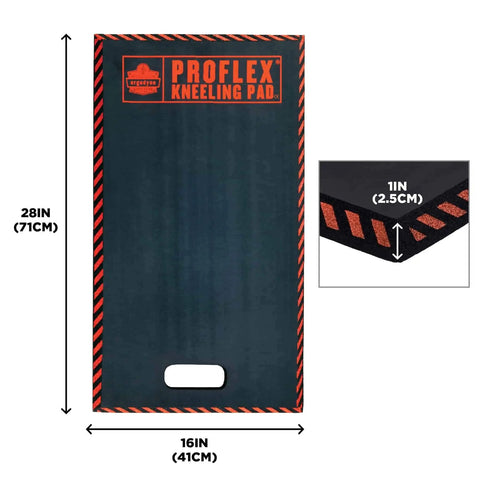 ProFlex 385 Kneeling Pad Foam Knee Cushion With Large 16 By 28 Inch Surface Heavy Duty Water Resistant Beveled Edge Black