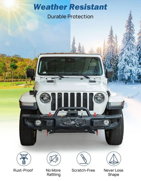 Universal Flip Up License Plate Mount For 10 Inch Hawse Fairlead Front Bumper Fits Off Road Pickup Trucks RVs Winch Ready License Plate Bracket Front End Mount Easy Install on black bumper
