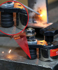 Magnetic Welding Ground Clamp With On And Off Adjustable Switch Switchable Grounding Magnet Connector in use during welding