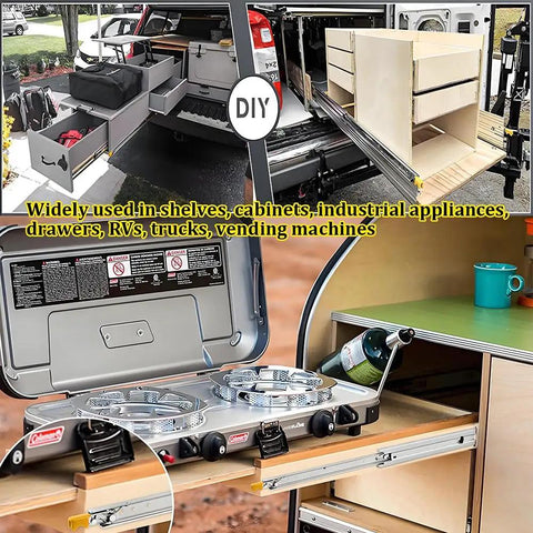 Beefy Heavy Duty 40 Inch Drawer Slides With 500 Pounds Capacity Locking Ball Bearing Rails Side Mount Full Extension