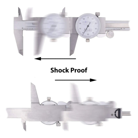 Pro Grade Dial Caliper 0 To 6 Inch With Double Shock Proof Stainless Steel Body, Ultra Accurate To 0.001 Inch, Easy Read Dial, Built Tough For DIYers And Pros