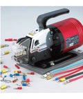 Heavy Duty Pneumatic Crimper Terminal Tool For Fast Electric Wire Compression with wires and terminals.