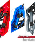 Rear Driveshaft CVD And Front Axle Upgrade Kit For One Tenth Slash 2WD And Slash VXL 2WD in red, blue, and silver colors.