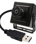 Crisp 16MP USB Camera with 120 Degree Wide Angle Lens, showing USB connector and compact design for 3D printers and embedded projects.